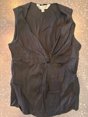 Trina Turk Black Sleeveless Knot-Front Camisole